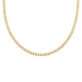 4.4mm Curb Necklace (24 Inches) in ION Plated YG Stainless Steel (18.60 g) , Tarnish-Free, Waterproof, Sweat Proof Jewelry - Sticky add to cart bar