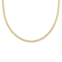 4.4mm Curb Necklace (24 Inches) in ION Plated YG Stainless Steel (18.60 g) , Tarnish-Free, Waterproof, Sweat Proof Jewelry