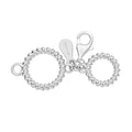 Rhodium Over Sterling Silver 9mm Lobster Lock with Round Pattern (9x1.9mm/11x1.9mm) - Sticky add to cart bar