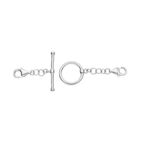 Rhodium Over Sterling Silver Toggle Clasp Extender with Double 9mm Lobster Lock
