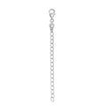 Simulated Diamond Lobster Lock with 2 Inch Extender Chain in Rhodium Over Sterling Silver - Sticky add to cart bar
