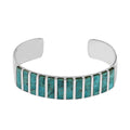 SANTA FE Style Kingman Turquoise Cuff Bracelet in Sterling Silver (6.00 In) 34.85 Grams 13.00 ctw - Sticky add to cart bar