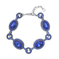 Simulated Blue Sapphire and Blue Austrian Crystal Bracelet in Silvertone (7.50 In) - Sticky add to cart bar