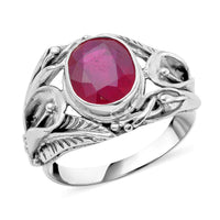 BALI LEGACY Niassa Ruby Floral Ring in Sterling Silver (Size 10.0) 4.50 ctw