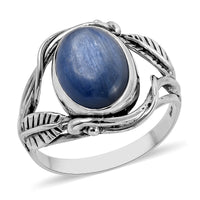 BALI LEGACY Himalayan Kyanite Leaf Ring in Serling Silver (Size 10.0) 7.00 ctw