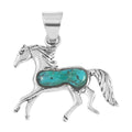 SANTA FE Style Coral Horse Pendant in Sterling Silver - Sticky add to cart bar