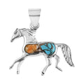 SANTA FE Style Coral Horse Pendant in Sterling Silver - Sticky add to cart bar