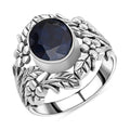 BALI LEGACY Madagascar Blue Sapphire Leaf Ring in Sterling Silver (Size 10.0) 4.40 ctw - Sticky add to cart bar