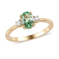 LUXORO 10K Yellow Gold Premium Merelani Mint Garnet and G-H I3 Diamond Ring (Size 10.0) 1.00 ctw - Sticky add to cart bar