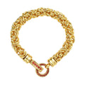 Red Austrian Crystal Byzantine Link Bracelet in ION Plated YG Stainless Steel (7.50 In) - Sticky add to cart bar