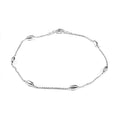 Italian Sterling Silver 3.85mm Diamond Cut Oval Station Beaded Anklet (10 in) 2.90 Grams - Sticky add to cart bar