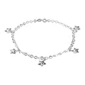 Italian Sterling Silver 3.5mm Rolo Chain Anklet with Star Charms (10 in) (4.20 g) - Sticky add to cart bar