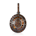 Red Diamond Cluster Pendant in Rhodium and Platinum Over Sterling Silver 1.00 ctw - Sticky add to cart bar