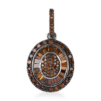Red Diamond Cluster Pendant in Rhodium and Platinum Over Sterling Silver 1.00 ctw