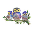 Multi Color Austrian Crystal, Green Glass and Enamel Owl Brooch in Goldtone - Sticky add to cart bar