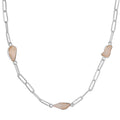 Artisan Crafted Rough Cut Ethiopian Welo Opal Paper Clip Chain Station Necklace 22 Inches in Sterling Silver 9.75 ctw - Sticky add to cart bar