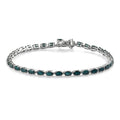 6.00 ctw Teal Grandidierite Tennis Bracelet in Platinum Over Sterling Silver (6.50 In) - Sticky add to cart bar