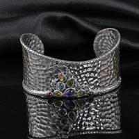 Bali Legacy Multi Gemstone Dragonfly Cuff Bracelet in Sterling Silver (Size 7.50) 4.50 ctw