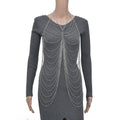 Layered Design Body Chain 20.50 Inches in Silvertone - Sticky add to cart bar