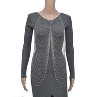 Layered Design Body Chain 20.50 Inches in Silvertone