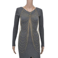 Layered Design Body Chain 20.50 Inches in Silvertone - Sticky add to cart bar