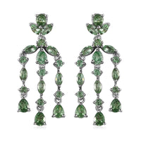 Merelani Mint Garnet Chandelier Earrings in Platinum Over Sterling Silver 2.90 ctw