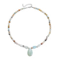 Galilea Rose Quartz Beaded Tribal Necklace 18-20 Inches in Silvertone 132.00 - Sticky add to cart bar