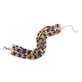 Enhanced Multi Agate Multi Row Beaded Bracelet in Stainless Steel (7.25 In) 91.50 ctw - Sticky add to cart bar