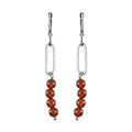 Ratnapura Hessonite Garnet Dangle Earrings in Stainless Steel 5.60 ctw - Sticky add to cart bar