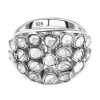 White Diamond 1.00 ctw Ring in Platinum Over Sterling Silver (Size 11.5) (6.33 g)