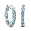 Madagascar Paraiba Apatite Hoop Earrings in Platinum Over Sterling Silver 3.65 ctw - Sticky add to cart bar