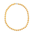 Honey Quartz 10mm Beaded Necklace 20 Inches with Magnetic Clasp in Rhodium Over Sterling Silver 322.50 ctw - Sticky add to cart bar