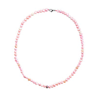 Pink and White Freshwater Pearl Necklace (24 Inches) in Stainless Steel 220.00 ctw , Tarnish-Free, Waterproof, Sweat Proof Jewelry