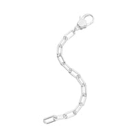 Rhodium Over Sterling Silver Paper Clip Extension Chain 2.5 Inches with Lobster Lock