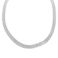 Italian Sterling Silver 16mm Bismark Line Pave Necklace 16-18 Inches 14.2 Grams - Sticky add to cart bar