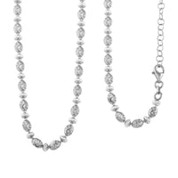 Italian Rhodium Over Sterling Silver 9mm Saturno Necklace (18-20 Inches) (12.5 g)