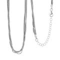 Italian Rhodium Over Sterling Silver 9mm Multiple Slink Snake Chain Necklace 18-20 Inches 10.9 Grams - Sticky add to cart bar