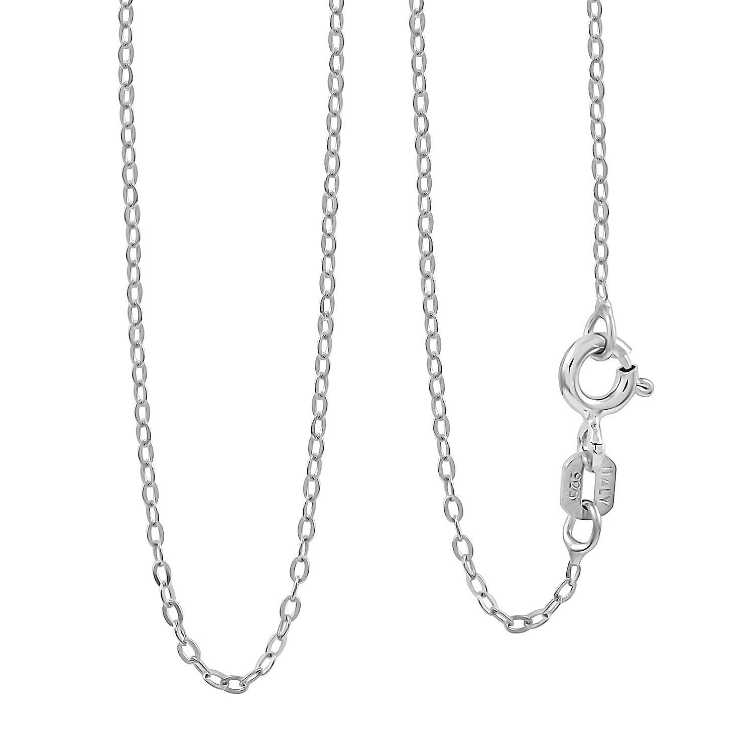 Italian Sterling Silver 5mm Flat Rolo Chain 18 Inches 0.80 Grams