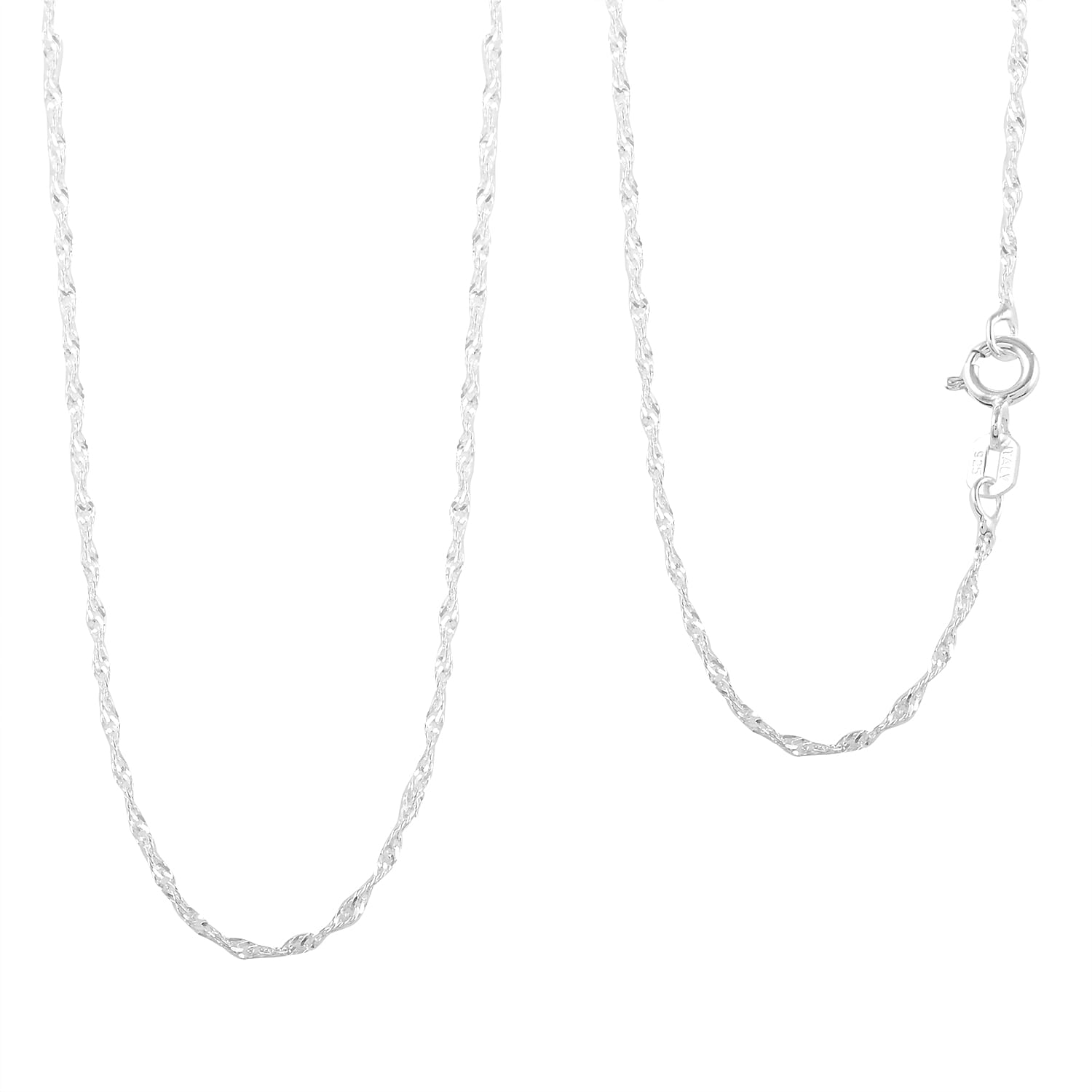 Italian Sterling Silver 5mm Singapore Chain Necklace (18 Inches) (1.20 g)