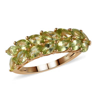AMERICAN Natural Arizona Peridot Ring in Vermeil Yellow Gold Over Sterling Silver 2.15 ctw