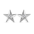 Moissanite Star Earrings in Platinum Over Sterling Silver 0.20 ctw - Sticky add to cart bar