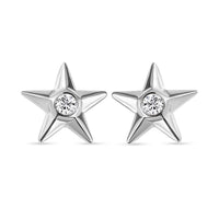 Moissanite Star Earrings in Platinum Over Sterling Silver 0.20 ctw