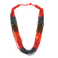 White Seed Beaded with Shell Multi Strand Necklace 20 Inches - Sticky add to cart bar