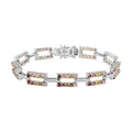 Multi-Tourmaline and Natural White Zircon Paper Clip Bracelet in Platinum Over Sterling Silver (6.50 In) 12.75 Grams 3.40 ctw - Sticky add to cart bar