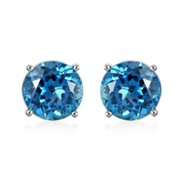Luxoro 10K White Gold AAA London Blue Topaz Stud Earrings 4.75 ctw