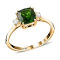 Certified & Appraised LUXORO 10YG Natural Chrome Diopside and G-H I1 Diamond Ring 1.70 ctw - Sticky add to cart bar