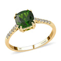 Certified & Appraised 10K Yellow Gold AAA Natural Chrome Diopside and G-H I1 Diamond Ring 1.70 ctw - Sticky add to cart bar