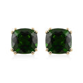 Certified & Appraised Luxoro AAA Chrome Diopside 3.15 ctw Solitaire Stud Earrings in 10K Yellow Gold - Sticky add to cart bar