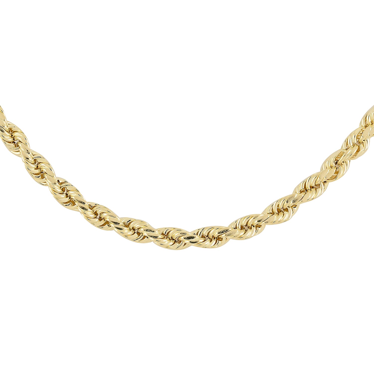 10K Yellow Gold 3.5mm Rope Necklace 22 Inches 6.50 Grams