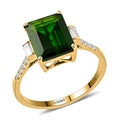 Certified & Appraised LUXORO 14K Yellow Gold AAA Natural Chrome Diopside, Diamond (G-H, I1) (0.20 cts) Ring (Size 10.0) (2.25 g) 3.65 ctw - Sticky add to cart bar